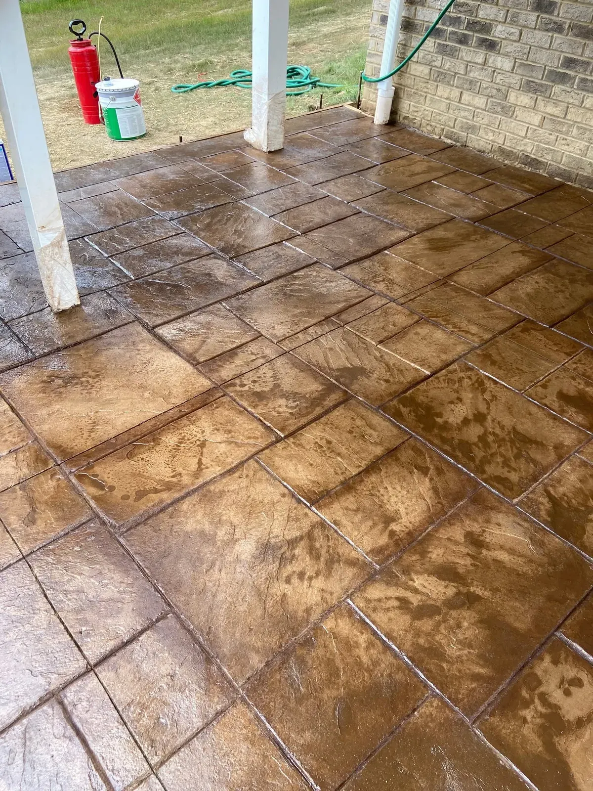 Stamped concrete patio installation in Apollo, PA