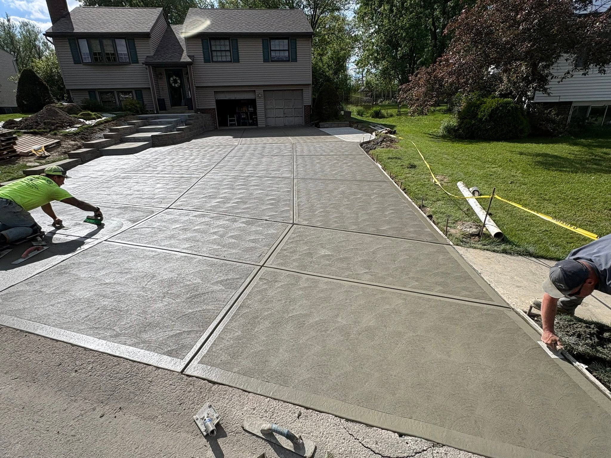 Dalton Mottillo pouring custom concrete on a project