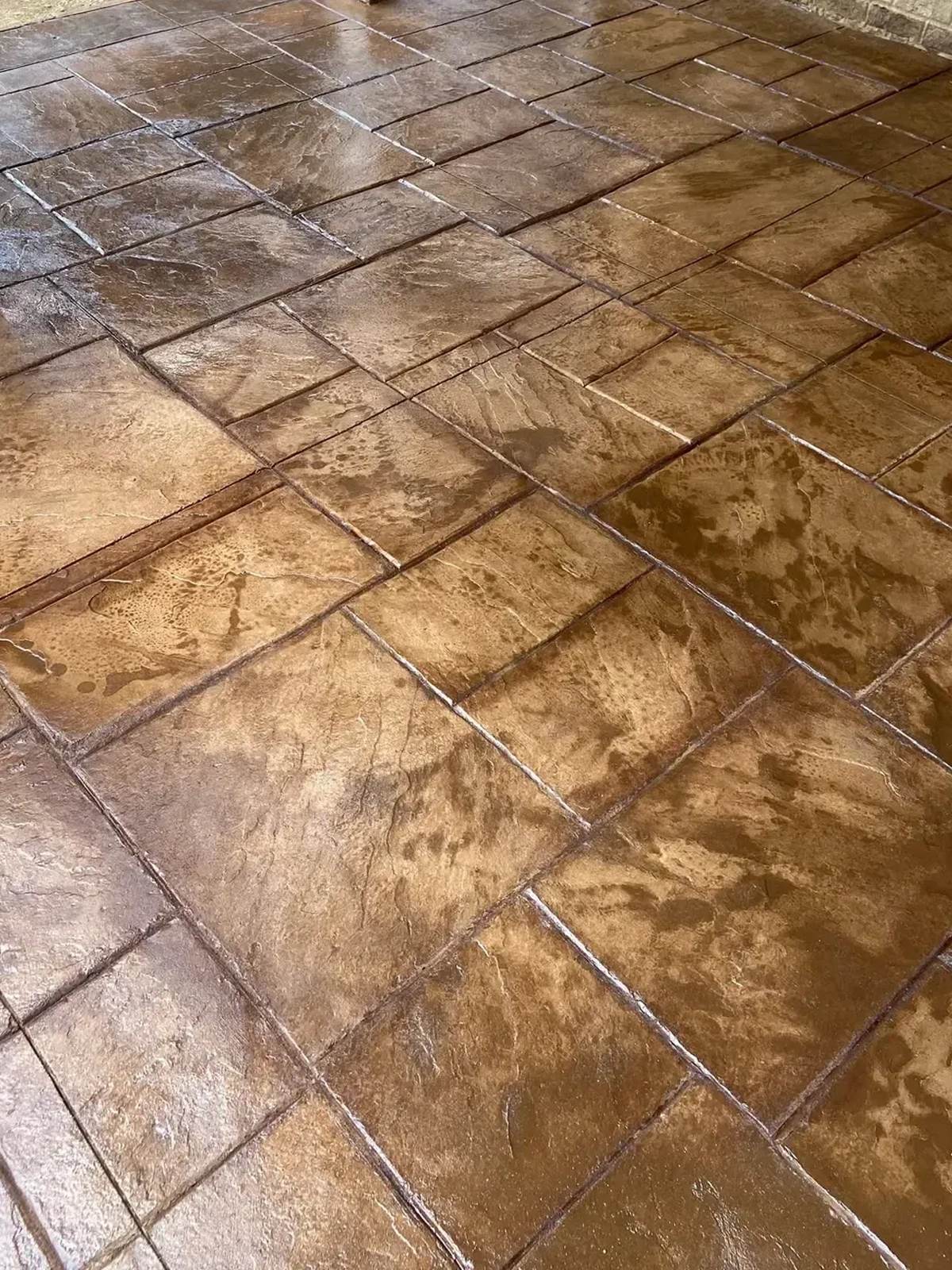 Stamped concrete patio installation — Mottillo Concrete & Construction